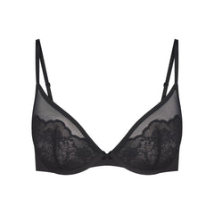 SKIMS LACE UNLINED DEMI BRA | ONYX