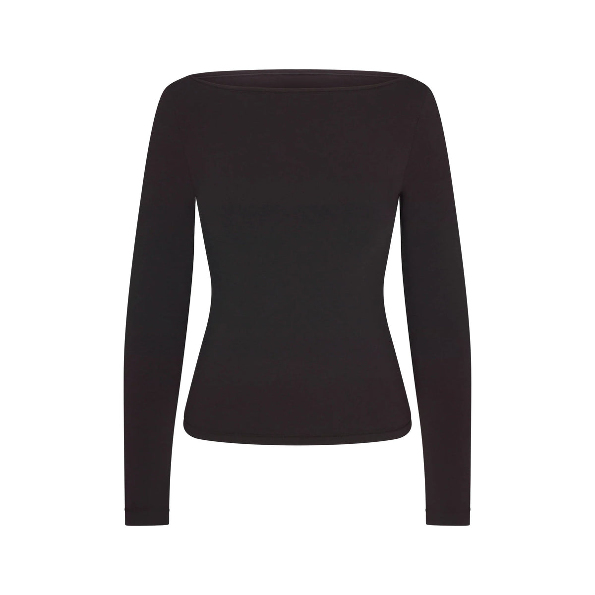 COTTON JERSEY LONG SLEEVE BOATNECK TOP | SOOT