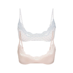 FITS EVERYBODY LACE SCOOP BRALETTE 2-PACK | DUSTY PINK AND PIN DOT