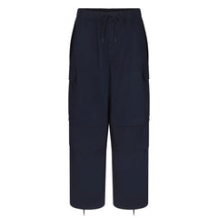 WOVEN COTTON OVERSIZED LOW RISE CARGO PANT | NAVY