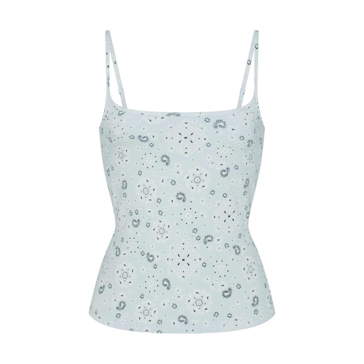 COTTON JERSEY SCOOP NECK CAMI | POWDER BLUE BANDANA
