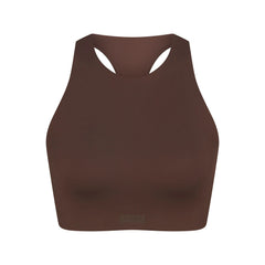 NikeSKIMS MATTE HIGH NECK BRA | DARK SEPIA