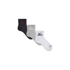 NikeSKIMS ACCESSORIES DRI-FIT™ QUARTER CREW SOCK 3-PACK | HEATHER GREY MULTI