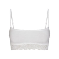 LIGHTWEIGHT COTTON STRAIGHT NECK BRALETTE | SNOW