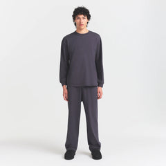 HEAVYWEIGHT COTTON MENS RELAXED LONG SLEEVE T-SHIRT | RAVEN