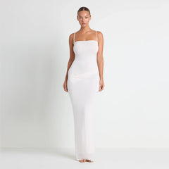 VETTESE X SKIMS SHEER MODAL LONG DRESS | ECRU
