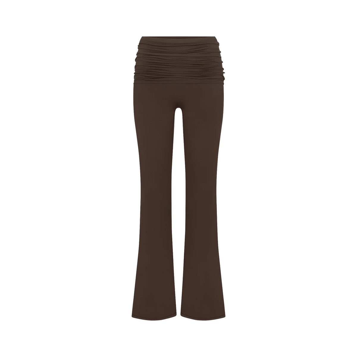 NikeSKIMS MATTE FOLDOVER SLIM FLARE LEGGING | DARK SEPIA
