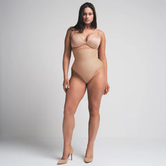 SKIMS BODY CORE SCULPT HIGH-WAISTED THONG | CLAY