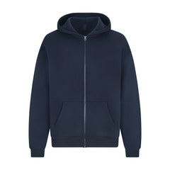 FLEECE LOUNGE MENS RELAXED ZIP UP HOODIE | NAVY