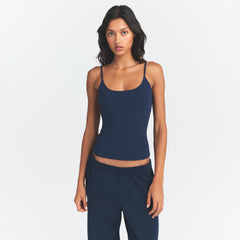 COTTON JERSEY SCOOP NECK CAMI | NAVY