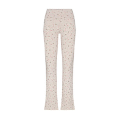 COTTON JERSEY FOLDOVER PANT | OATMEAL HEATHER HOLLY PRINT