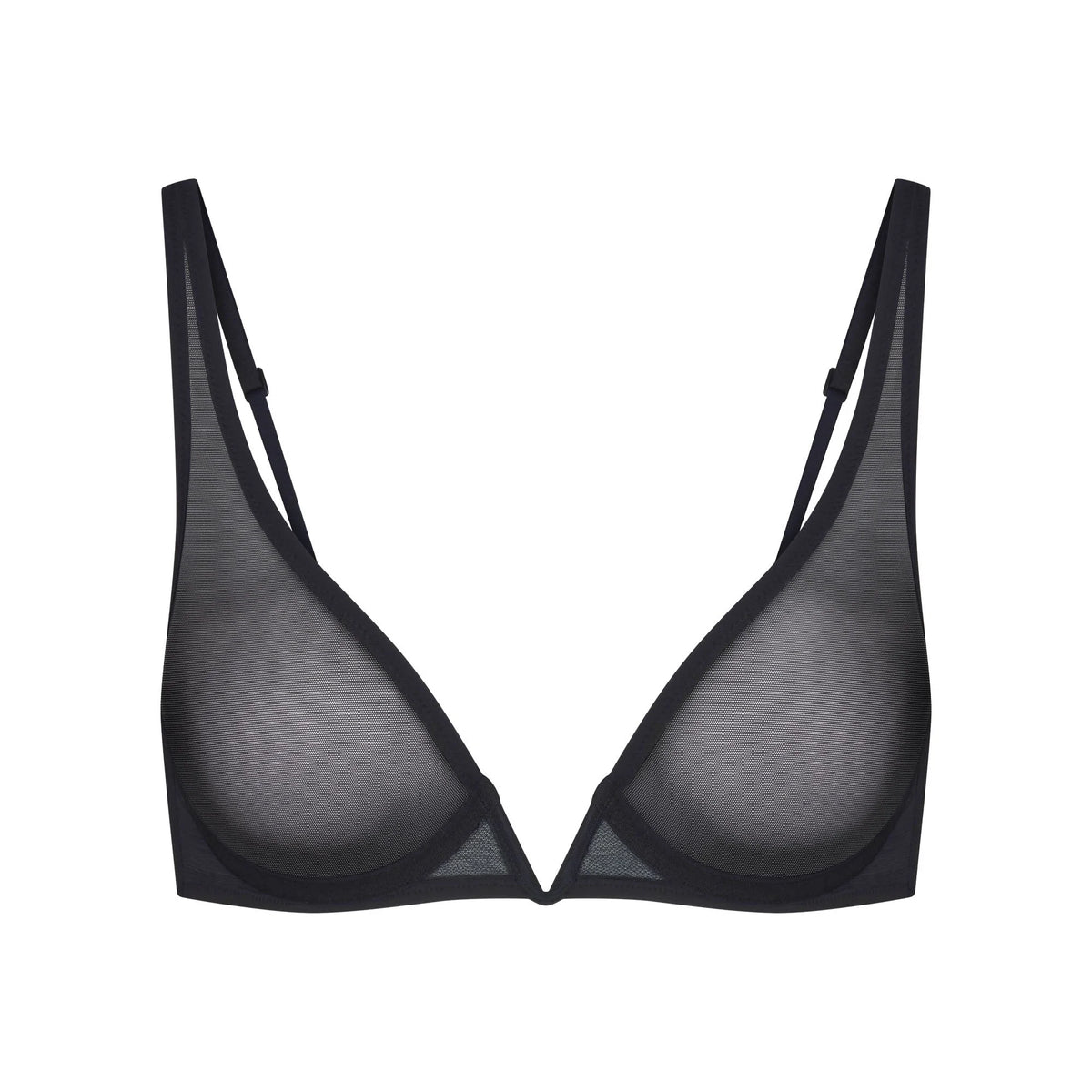 ULTRA FINE MESH DEEP PLUNGE BRA | OBSIDIAN