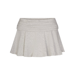 COTTON JERSEY FOLDOVER MINI SKORT | LIGHT HEATHER GREY