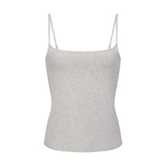 COTTON JERSEY SCOOP NECK CAMI | LIGHT HEATHER GREY