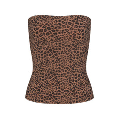 COTTON JERSEY TUBE TOP | SIENNA NATURAL LEOPARD