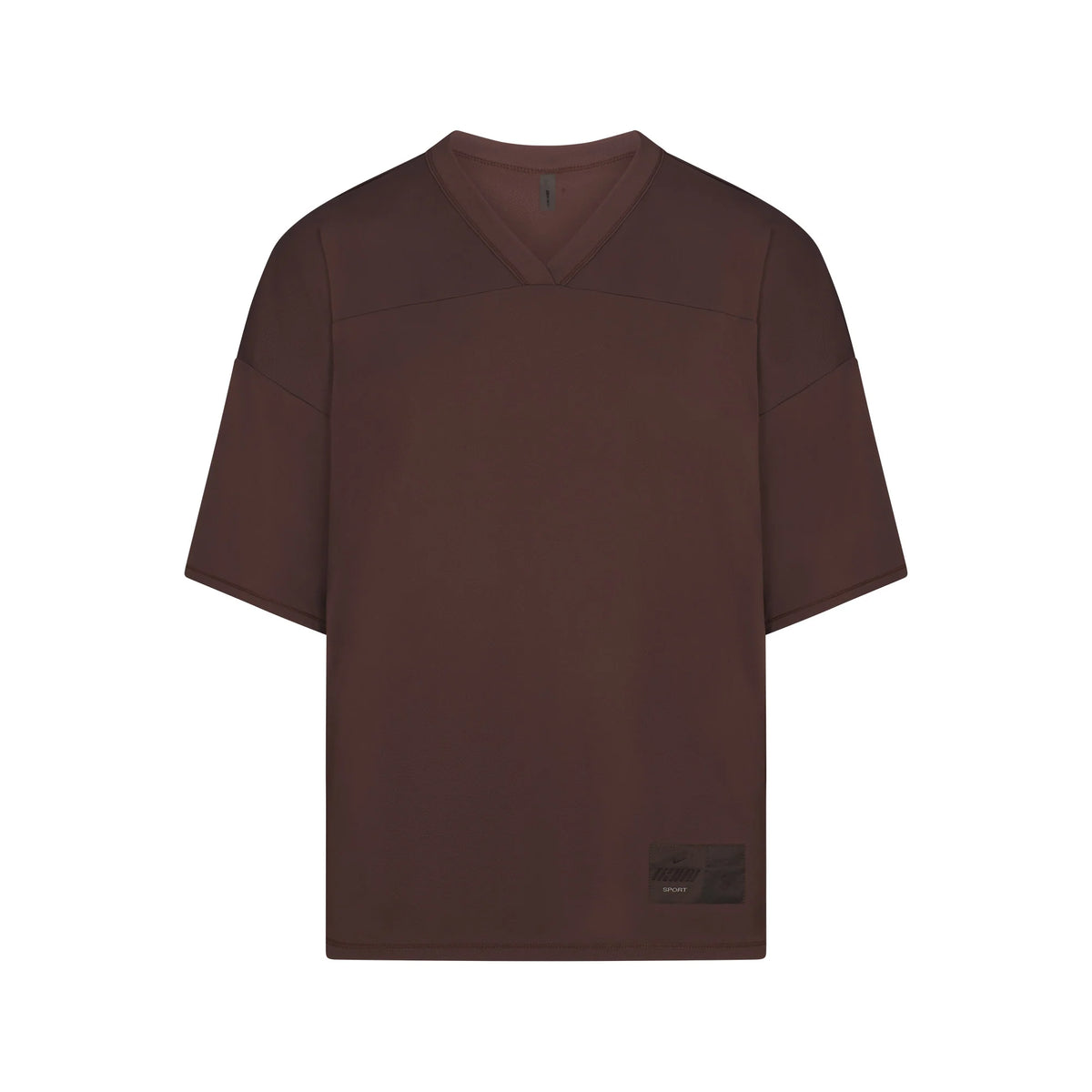 NikeSKIMS AIRY V-NECK OVERSIZED TOP | DARK SEPIA