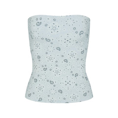 COTTON JERSEY TUBE TOP | POWDER BLUE BANDANA