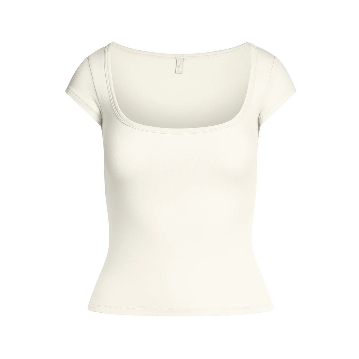 COTTON JERSEY SCOOP NECK T-SHIRT | MARBLE