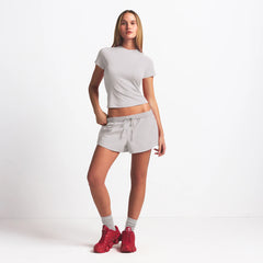 NikeSKIMS WOVEN NYLON 2.5" RUNNER SHORT | STONE