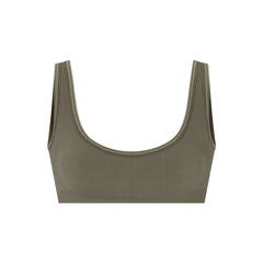 NikeSKIMS RIBBED SEAMLESS MICRO SCOOP BRA | DUSTY OAKMOSS