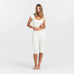 REFINED KNIT CAPRI | EGRET