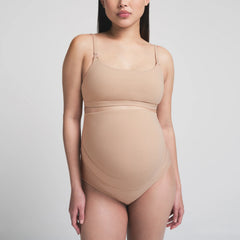 FITS EVERYBODY MATERNITY BANDED HIGH-WAISTED BRIEF | CLAY