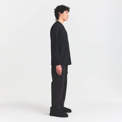 HEAVYWEIGHT COTTON MENS RELAXED LONG SLEEVE T-SHIRT | OBSIDIAN
