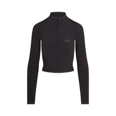 NikeSKIMS RIBBED SEAMLESS ZIP UP CROP JACKET | OBSIDIAN