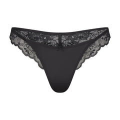 SKIMS LACE THONG | ONYX
