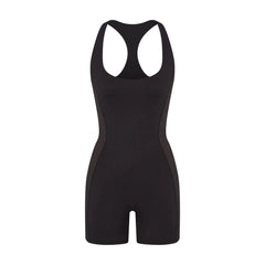 NikeSKIMS MATTE SHINE MIX RACERBACK 5" ONE PIECE | OBSIDIAN AND IGNEOUS