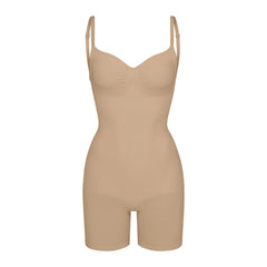 SEAMLESS SCULPT LOW BACK MID THIGH BODYSUIT | CLAY