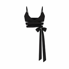 NikeSKIMS MATTE WRAP FRONT BRA | OBSIDIAN