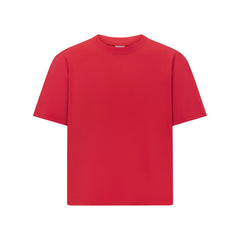HEAVYWEIGHT COTTON MENS RELAXED CROPPED CREWNECK | WASHED RED
