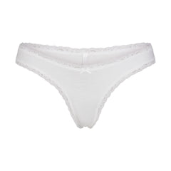 LIGHTWEIGHT COTTON LACE THONG | SNOW
