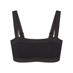NikeSKIMS MATTE SHINE MIX STRAIGHT NECK BRA | OBSIDIAN AND IGNEOUS