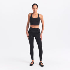 NikeSKIMS MATTE SHINE MIX RACERBACK BRA TOP | OBSIDIAN AND IGNEOUS