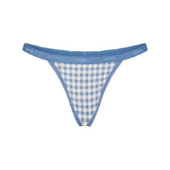 LIGHTWEIGHT COTTON LOGO PICOT THONG | ARCTIC GINGHAM