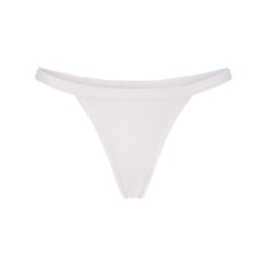 LIGHTWEIGHT COTTON LOGO PICOT THONG | SNOW