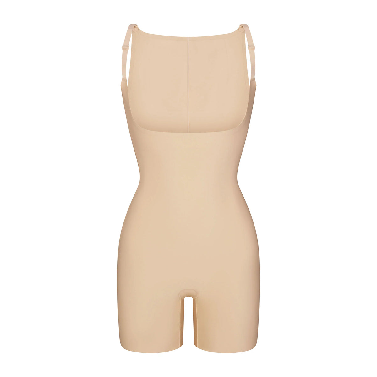 SKIMS BODY CORE SCULPT BACK SMOOTHING OPEN BUST MID THIGH BODYSUIT | SAND