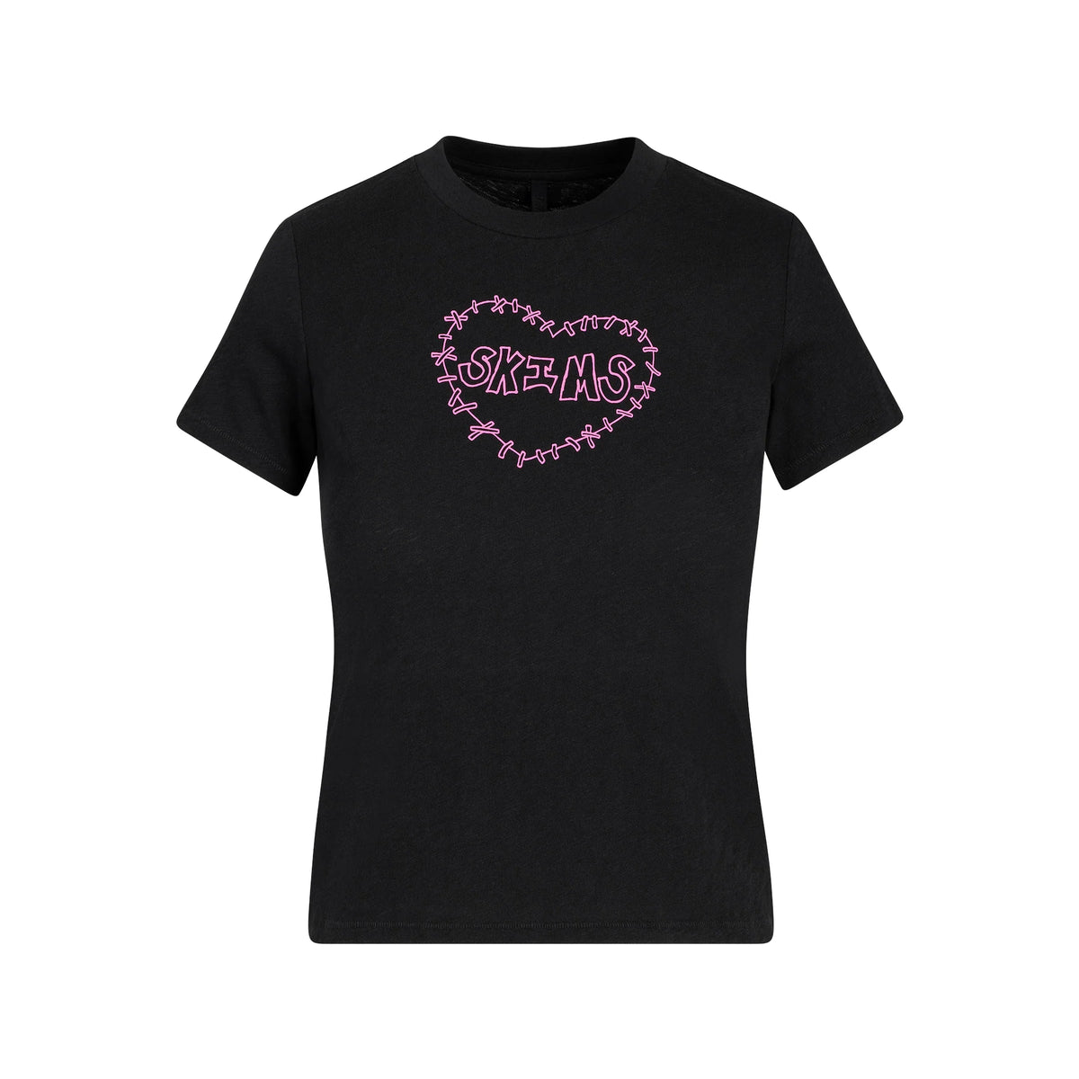 WORN IN JERSEY T-SHIRT | WASHED ONYX SKIMS HEART