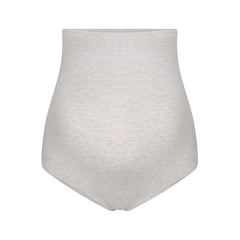 COTTON JERSEY MATERNITY HIGH-WAISTED BRIEF | LIGHT HEATHER GREY