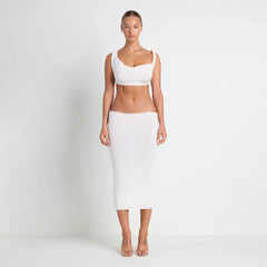 VETTESE X SKIMS SHEER MODAL DRAPED BRALETTE | ECRU