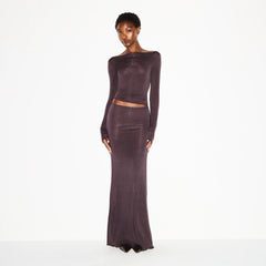 SHEER MODAL LONG SLEEVE BOATNECK TOP | PHOENIX