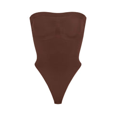 SEAMLESS SCULPT STRAPLESS THONG BODYSUIT | COCOA