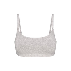 COTTON JERSEY MATERNITY NURSING SCOOP BRALETTE | LIGHT HEATHER GREY