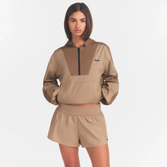 WOVEN COTTON FLUTTER SHORT | DESERT