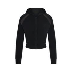 NikeSKIMS STRETCH KNIT SHRUNKEN ZIP HOODIE | OBSIDIAN