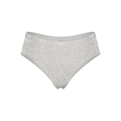 LIGHTWEIGHT COTTON LOGO PICOT HIPSTER | LIGHT HEATHER GREY