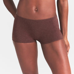 EVERYDAY COTTON BOY SHORT | COCOA HEATHER