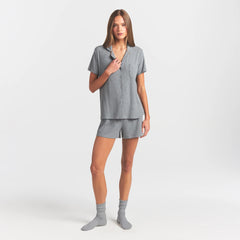 SOFT LOUNGE SHORT SLEEP SET | HEATHER GREY